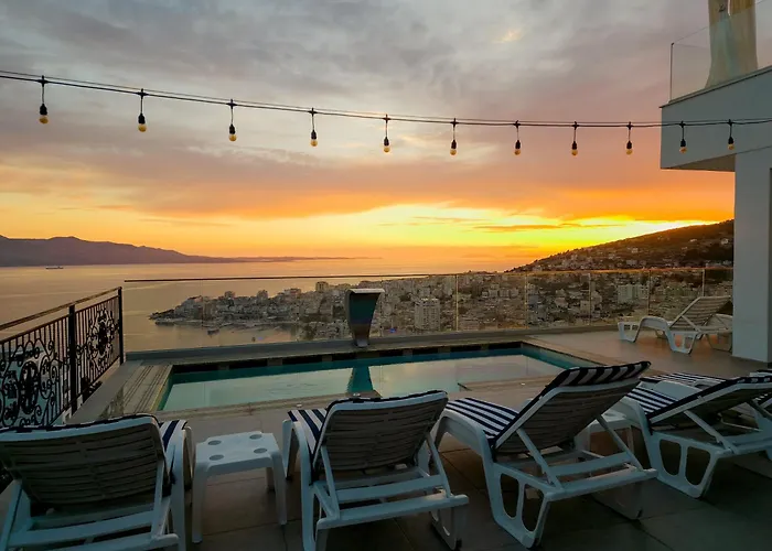 ホテル Sunset Shoreline - Sea View - Free Private Parking - Pool 4*